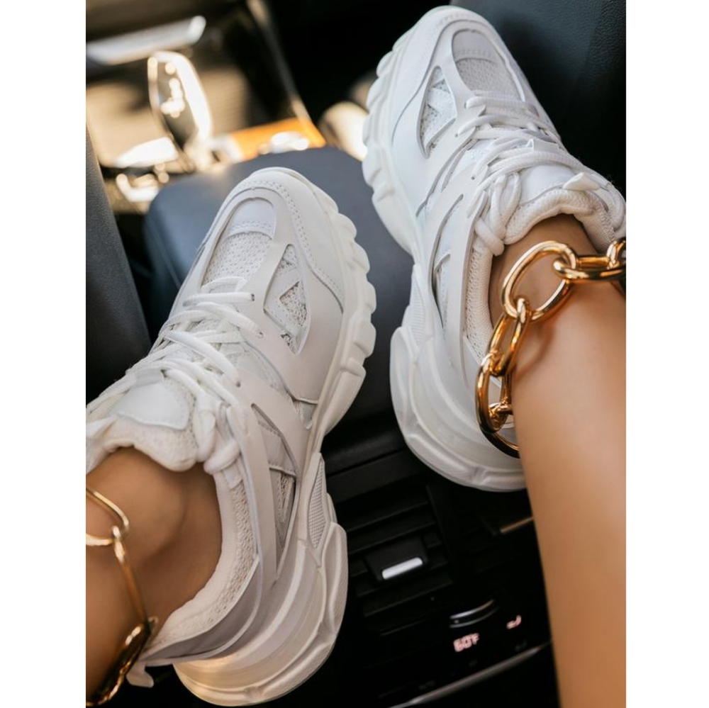 𝙉𝙀𝙒 𝙄𝙉🖤Cool Muse Platform Sneaker -  WHITE - Picture 3 of 8
